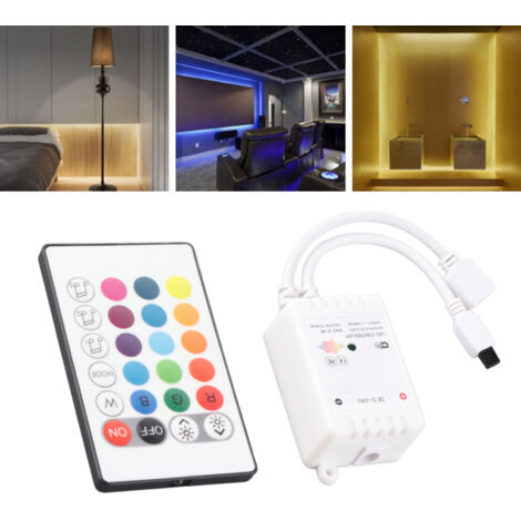 Contrôleur LED Bluetooth & WiFi avec Commande Vocale - IR 24 Touches DC5V-24V pour KTV et Salon Domestique (1/5)