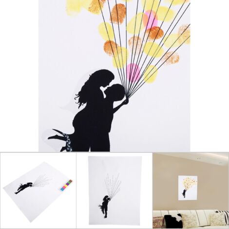 Canvas Arbre d'empreintes Toile Personnalisée Mariage Invités Signature 3 Bouquet de Ballon (1/5)