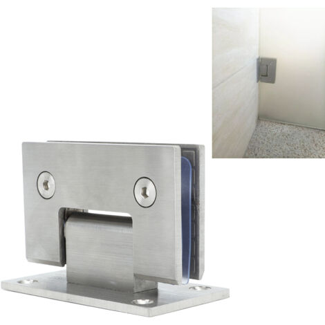 Paumelle pour porte de salle de bain - HingePro - 90° - 2 pièces paumelles verre inox durable Heavy Duty (1/5)