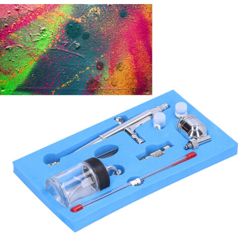 Airbrush Artisanal G1/8 Kit pour Modelisme avec Airbrush Spray Gun en Cuivre (0.2mm/0.3mm/0.5mm) avec Pot Latéral et Kit Accessoires Complet (1/5)