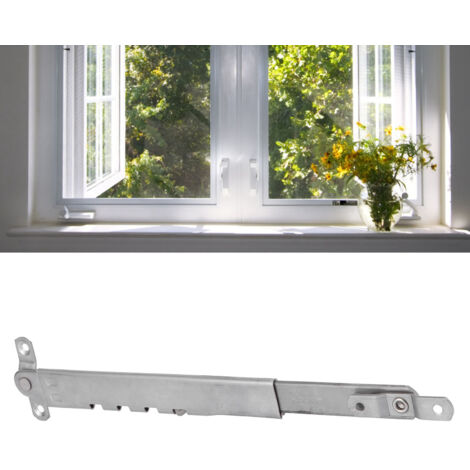 Limiteur de Fenêtre avec Bielle Telescopique en Acier Inoxydable - Accessoire de Soutien Anti-Vent, Fixation et Régulation d'Angle d'Ouverture, Installation Facile