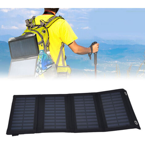 Chargeur Solaire Foldable 20W USB - Panneaux 4 avec Silicone Imperméable pour Camping
