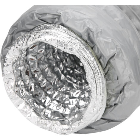 Tuyau Flexible de Ventilation Cuisine Aluminium Insonorisé 1m pour Extraction Durable avec Isolation Anti-Bruit et Diamètre 10.5cm (1/5)