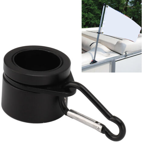 Anneaux de fixation pour drapeau G3/4 rotatifs 360° - 2 pièces - Alliage d'aluminium antiglace noir pour mât (1/5)