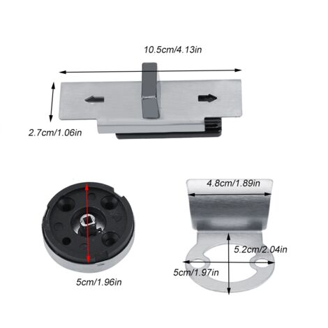 Serrure d'Indicateur Vacant/Engagé - Zinc Alloy & Stainless Steel - Pour WC/Restroom/Bathroom - Adaptable Porte 12-18mm - Livrée avec Vis (1/5)