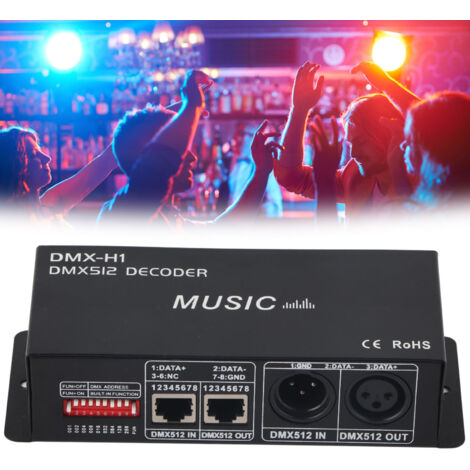 Décodeur DMX 3 Canaux avec Commande PWM RGB pour Bars et Hôtels, Boîtier PCB Fer, 12A, 12-24V (1/5)