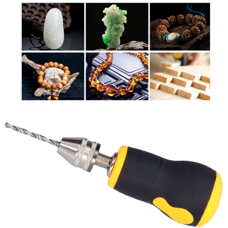 Perceuse à Main Mini Portative Anti‑Dérapante, Drill Bits 0.5‑3.2mm pour Bois, Plastique, PVC+Carbone, 10 Forêts, Coffret Stockage (1/5)