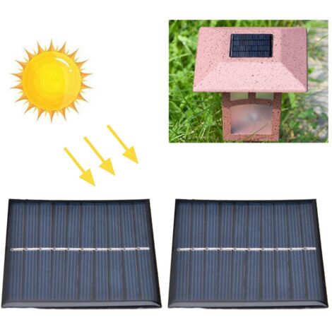 Panneau Solaire Mini Portable - 2 Pièces Cellule Encapsulée Époxy Flexible DIY 0.7W 5V 0‑140mA Polysilicium 70x70mm (1/5)