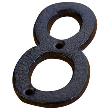 Plaque métal numéro maison 100% fonte durable antique antivol pack inclus vis lettres 0-9 A-Z &/- taille 7.5x4.5x0.5cm noir (1/5)