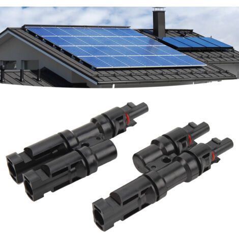 Connecteurs de Branchement Solaire à 3 voies type T 1 à 2 pour Connexion Parallèle Panneaux Solaires PPO IP67 Étanche Pack de 2 (1/5)