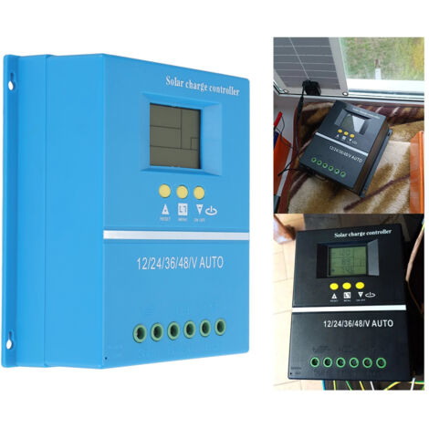 Contrôleur de charge solaire MPPT 60A intelligent régulateur pour panneau photovoltaïque avec écran LCD et technologie d'adaptation automatique 12V/24V/36V/48V en plastique et alliage aluminium dimens (1/5)