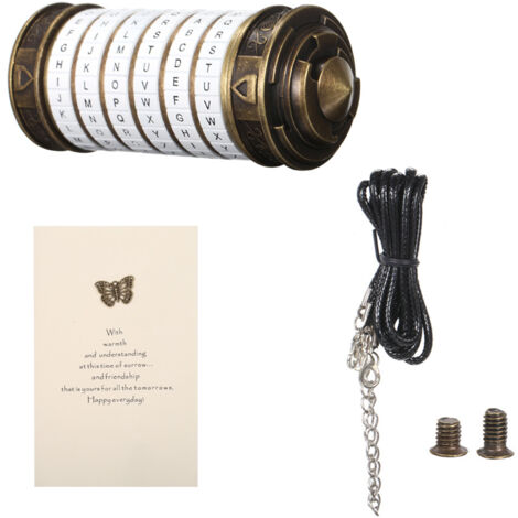 De Cryptage Code Cylindre de cryptage 】 Code Toys Cryptex ILOVEU Zinc alloy + antique ...