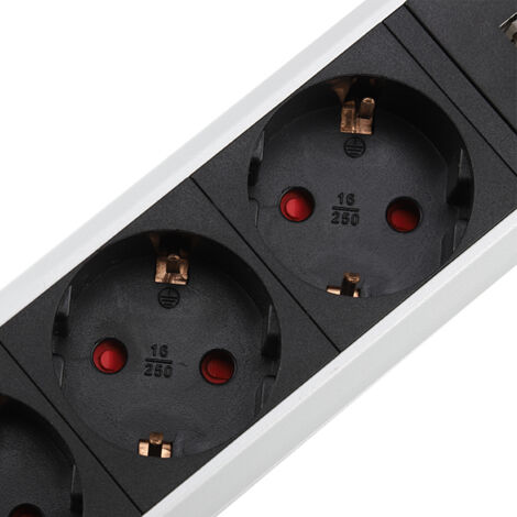 Prise électrique Pop-up USB 4 ports 16A Aluminium noir/silver avec LED pour bureau/cuisine maison (1/5)