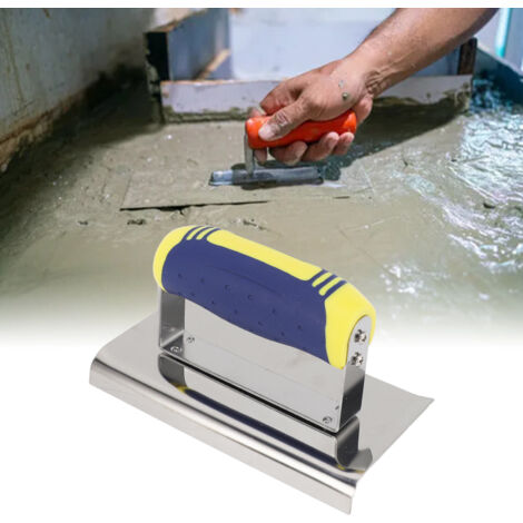 [Angleur en acier inoxydable] TrowelPro QS-E420 [Spatule de finition plat mural portable] avec poignée SoftGrip pour projets construction - Set gants incl. (1/5)