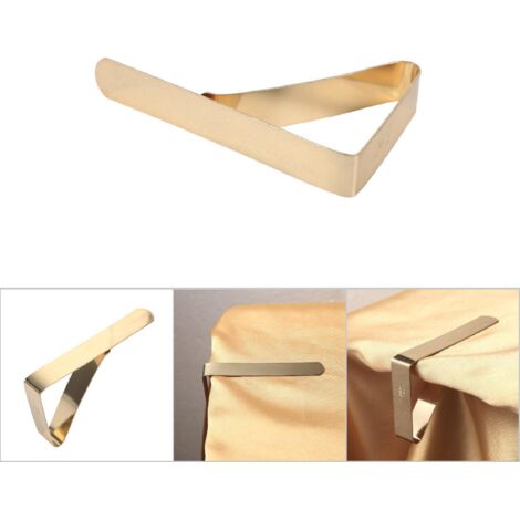 Clip de Table Flexible en Acier Inoxydable - Lot de 1 - 7.4 x 4.3cm (3 x 1.7") - Doré - Modèle Sans Marque pour Mariages, Banquets et Pique-niques en Extérieur (1/5)