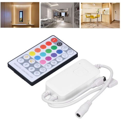 Contrôleur de Ruban LED Intelligent WIFI RGB avec Commande Infrarouge 28 Touches - 6A, DC 5V-24V, pour Barre LED RGB, Commande par APP, Google Home, Maison, Bar, KTV (1/5)