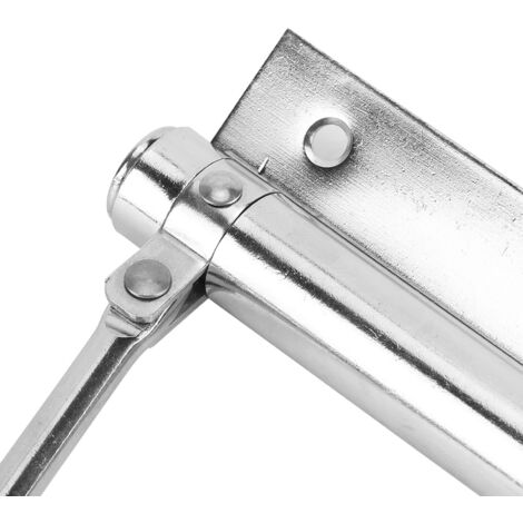 [Closer de porte automatique] Mini-Version, Silencieux, Force d'ajustement, Allié à la porte de feu [Stainless Steel, 190x183x53mm, Argent, 1 Kit avec barre] pour salon / hôtel / métal (1/5)