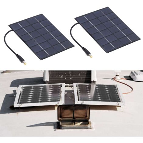 【Kit de Panneaux Solaires】 Conversion Élevée DC5521 Portatif Polysilicium 13.5x11cm 130g 0-330mA 3.7V 2W【2PCS】 (1/5)