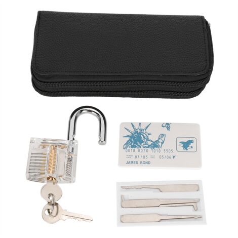 [Kit de Crochetage de Porte] - 30Pcs en Acrylique + Stainless Steel - Padlock Transparent - Outils de Pratique Locksmith avec Sac de Transport (1/5)