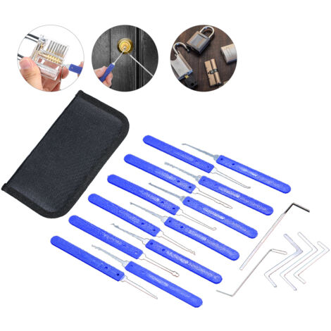 Kit de Crochetage pour Portes & Cadenas - 17 Pièces en Acier Inoxydable avec Sac de Rangement Noir - Professionnels & Amateurs (1/5)