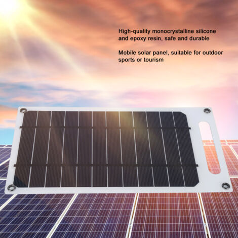 Panneau Solaire Ultra Fin - 3mm, IP65, Portable, 6W, 1500mAh, Chargeur USB 5V pour Mobile et Outdoor avec 4 Ventouses et 2 Mousquetons (1/5)