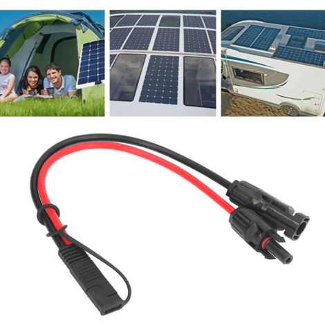 Câble d'adaptateur SAE 10AWG 0.35m pour panneau solaire RV - Connecteur câble solaire cuivre PVC résistant à l'eau, température 105°C (1/5)