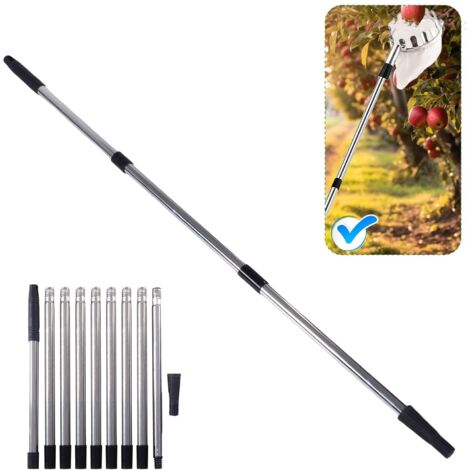 Perche télescopique pour rouleau peinture 10 segments détachable en acier inoxydable 13,1 pieds (4m) avec embout adaptateur pour outils peinture et nettoyage