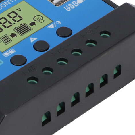 Régulateur Solaire PWM Système Photovoltaïque Hors-Grille 12V/24V Auto-Adaptatif Charge Contrôle 20A ABS+ROHS LCD (1/5)
