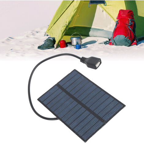 Panneau Solaire 3W 5V USB Polysilicium Portable IP67 pour téléphones, petits ventilateurs, camping et activités outdoor (1/5)
