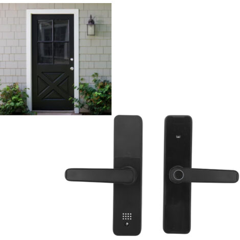 [Serrure Intelligente] - [Serrure Intelligente] 1641g - Serrure Connectée à Poignée Écran Tactile avec Déverrouillage par Empreinte Digitale, Code, Carte et Clé pour Porte Bois ABS Aluminium (1/5)