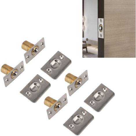 Clos à bille ressort 4 pièces en cuivre massif pour portes de placard, armoire et cabinet, réglables avec plaque de frappe (1/5)