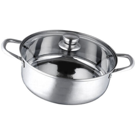 Casserole Stainless Steel Hot Pot Universal Modèle 10.2in avec Fond Épais Double Émaillé et Couvercle (1/5)