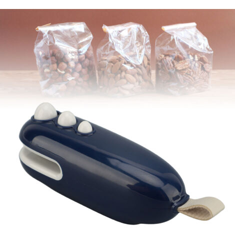 Scelleur et Coupeur de Sachets Miniature Rechargeable Portatif pour Conservation Alimentaire et Snacks Bleu ABS Modèle Portable avec Batterie Lithium 400mAh (1/5)