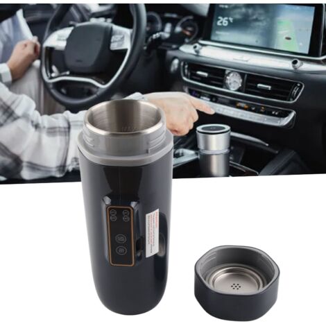 Bouilloire électrique portable 350ml avec affichage numérique, waterproof et antidérapante, pour voyage et camping, Noir et Bleu (1/5)