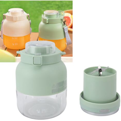 Blender Cup Eco Juicer Compact Portable avec Double Fonction pour Sport Extérieur - Bouteille Portable Automatique PP 1500mAh Vert Clair Complet avec Accessoires (1/5)