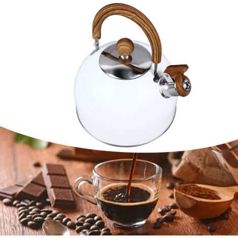 Bouilloire avec Sifflet en Acier Inoxydable - Bouilloire Électrique Économique 2.5L Anti-Rouille Fond Plat Blanc (1/5)