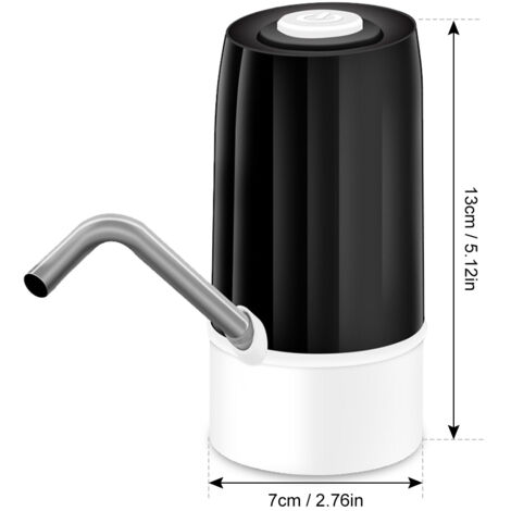 Pompe à eau électrique rechargeable pour bouteilles grandes avec tube silicone et fil USB, silencieux, compact, noir. (1/5)