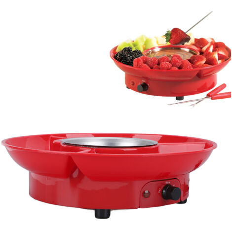 [Fondue Électrique] [Set Fondue Chocolat] [Mini Pot] : Fondue électrique portable 25W avec 10 fourchettes, 2 vitesses, bol détachable ABS et inox, pour soirées, mariages, cadeaux. (1/5)