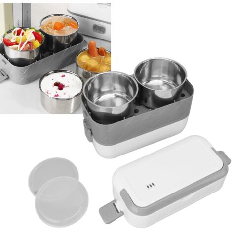 Thermos électrique à isolation double - Boîte repas portable inox 304 avec chauffe intégrée (110V US) pour bureau, voyage, dortoir - Anti-gaspillage alimentaire (1/5)