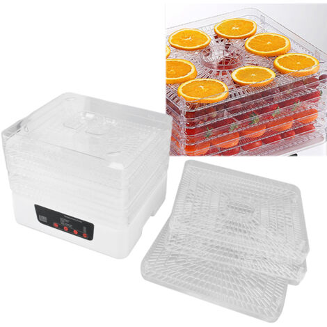 Sèche-Légumes et Fruits 8 Plateaux Inox Reversible Déshydrateur Electrique 350W Acier Blanc Auto Stop Séchage Homogène Fruits Viandes Herbes (1/5)
