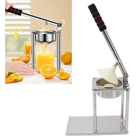 Presse-Citron Manuel Multifonction en Acier Inoxydable (1200g, 24.8x13x29cm) avec Accessoires Remplacement - Cuisine Domestique et Commerciale (1/5)