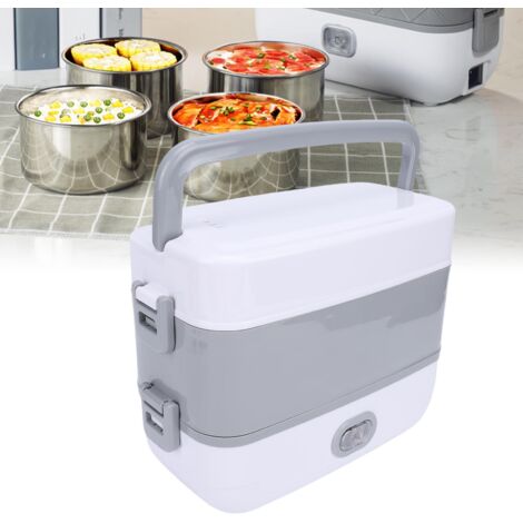 Boîte de Repas Électrique 250W avec 4 Contenants Inox, Multifonctionnelle Isolée pour Bureau et Voyage, EU Plug 220V (1/5)