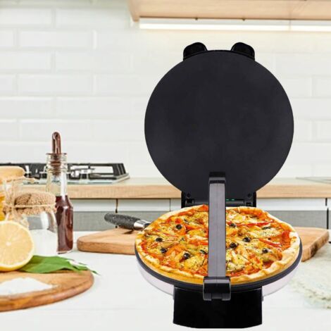 Machine à Tortillas Électrique 25cm (10in) - Contrôle de Température à Bouton, Revêtement Antiadhésif et Couverture en Acier Inoxydable - 1100W (1/5)