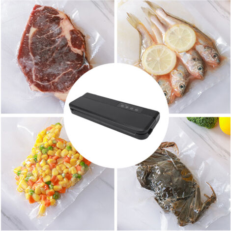 Soudeuse sous vide automatique multifonction pour alimentaires avec 10 sacs, modes sec/humide, port 300mm, 110V US, ABS, 110W, -65kPa max, 888g (1/5)