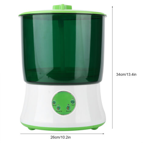 Germoir Domestique Intelligent Double Étage - Machine à Germes Automatique ABS Vert 20W - US Plug 110V (1/5)