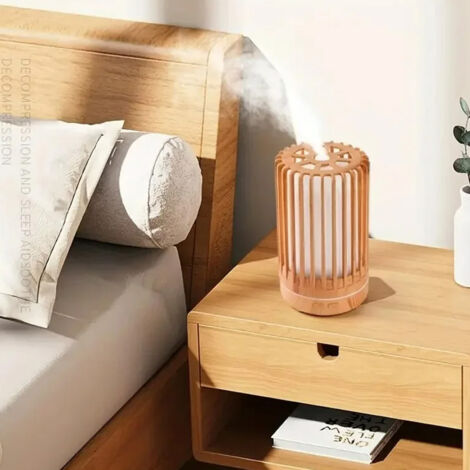 Humidifieur à Cage d'Oiseau Ultrasonique USB 200ML avec LED Colorées, Déshumidificateur à faible son avec arrêt automatique, Diffuseur d'huile essentielle pour bureau et chambre (1/5)