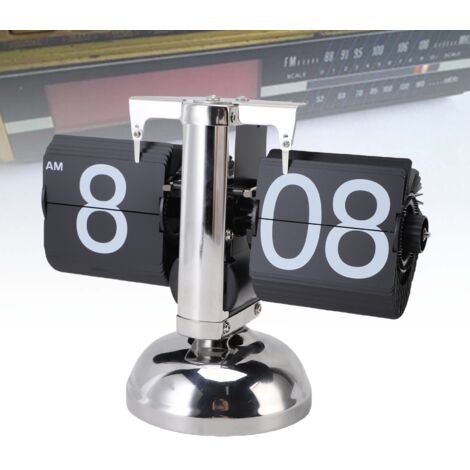 Horloge Flip Down Numérique Retro à Batterie Cadre 304 Stainless Steel ABS Design Retro Auto Flip pour Bureau Collection