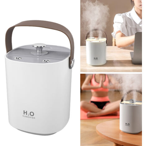 Humidificateur Double Spray 1.2L avec Lumière Nuit USB Portable Grande Capacité Blanc ABS pour Bureau Chambre Voiture (1/5)
