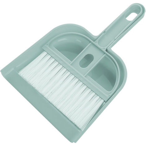 Brosse et pelle à main mini compacte efficace portable duo pour bureau bleu PP élastique (1/5)
