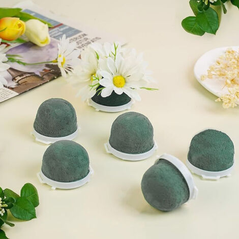 Mini Floral Foam Holder 24 PCS Porte-bouquet Rond Support Fleur avec Fil Métallique pour Décor Vin Mariage Table Usage Sec et Humide (1/5)